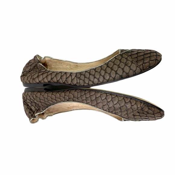 ALL BLACK fish Scales Ballet flats Size 38 US 8 - Picture 4 of 8